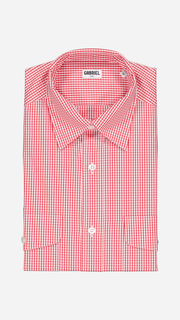 Jacques shirt: red gingham cotton