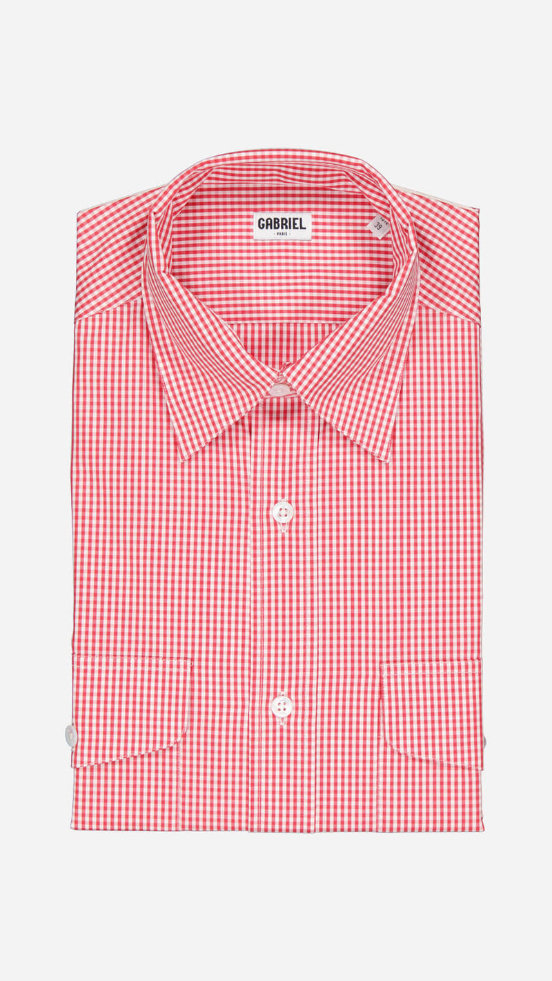 Jacques shirt: red gingham cotton