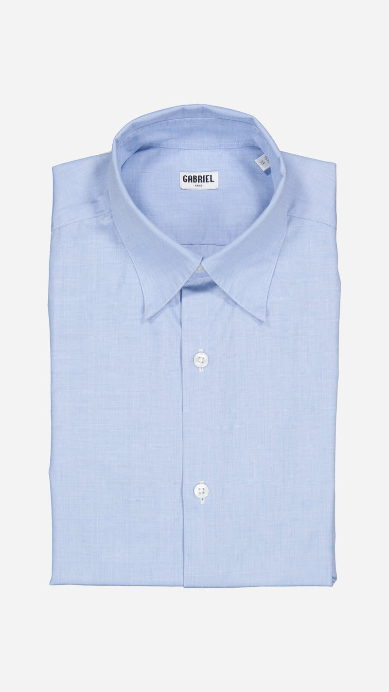 Chemise Gustave : la popeline en fil à fil bleue