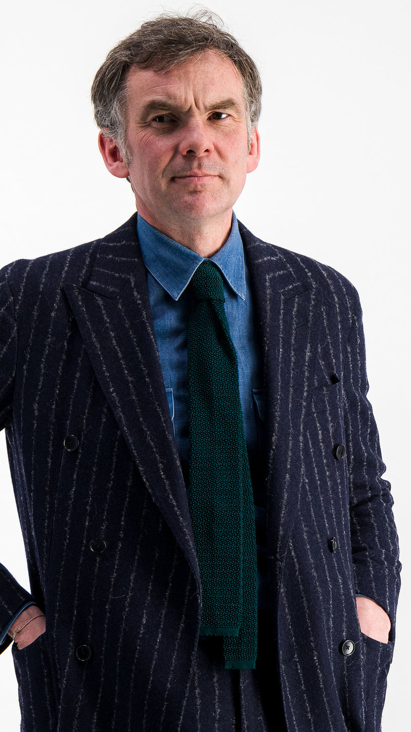 Cravate Leopold : la tricot de soie vert anglais