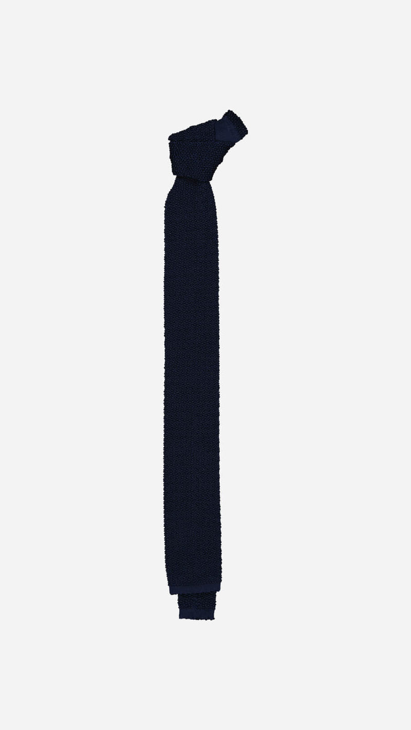 Leopold tie: Blue knitted silk