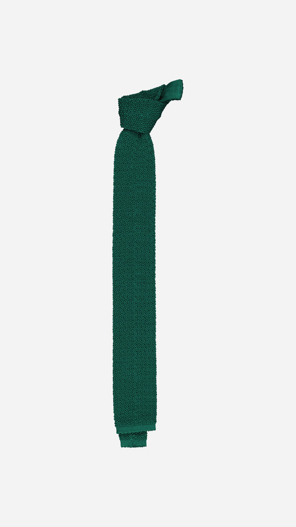 Cravate Leopold : la tricot de soie vert émeraude