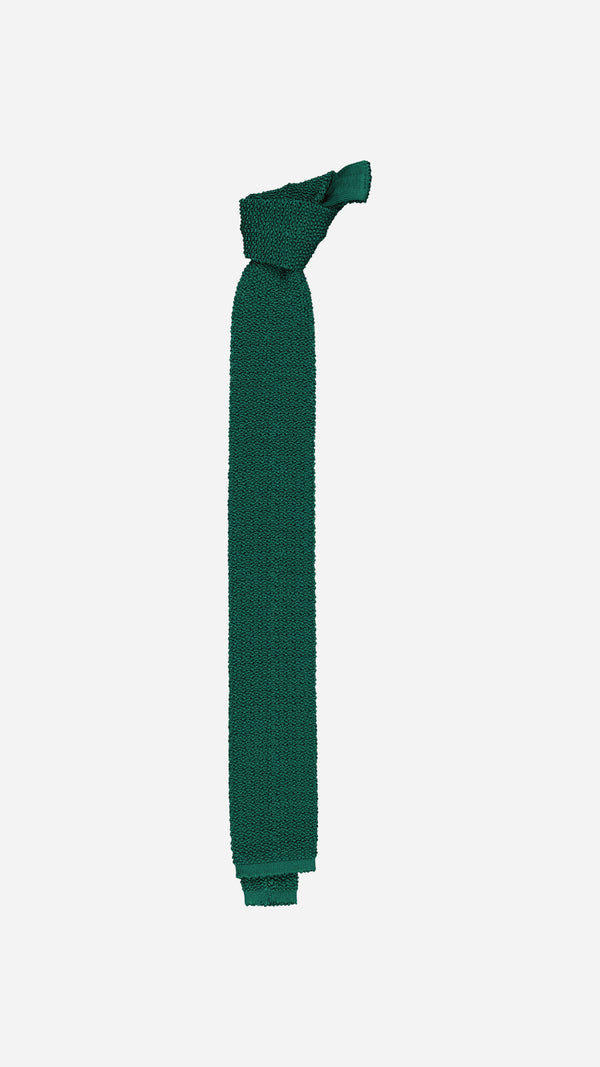 Leoplold tie: Emerald green knitted silk